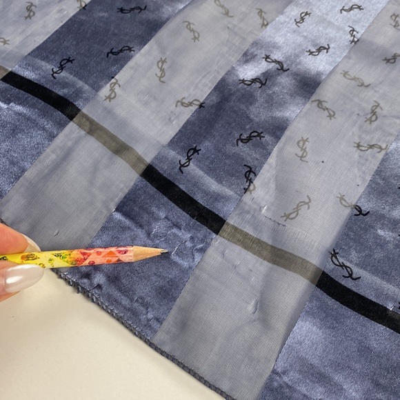 Dark blue sheer metallic YSLinspired lightweight sheer pashmina scarf - Picture 3 of 5